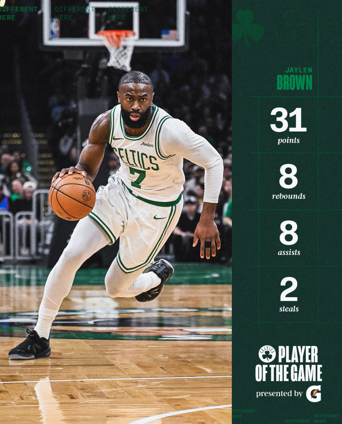 凯尔特人逆转雷霆布朗力压亚历山大成关键先生